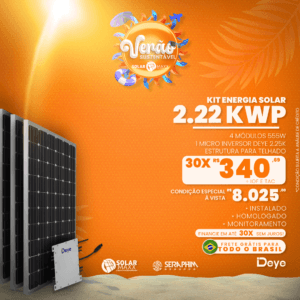 Kit Gerador Solar 270kWh/Mês