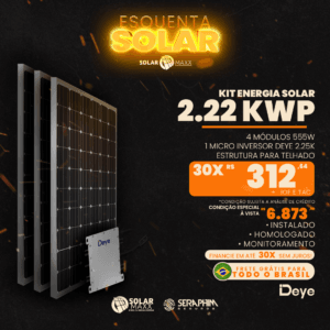 Kit Gerador Solar 270kWh/Mês