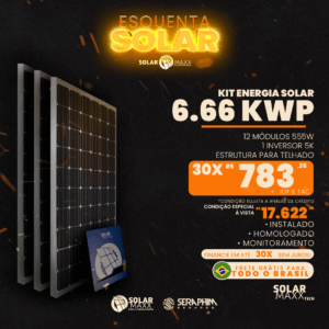 Kit Gerador Solar 800kWh/Mês