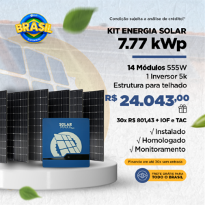 Kit Gerador Solar 950kWh/Mês