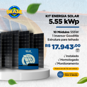 Kit Gerador Solar 700kWh/Mês