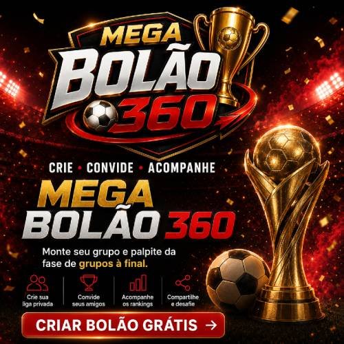 Mega Bolão 360 - Crie seu bolão, mande o link pros amigos e acompanhe a classificação em tempo real, no celular ou na web