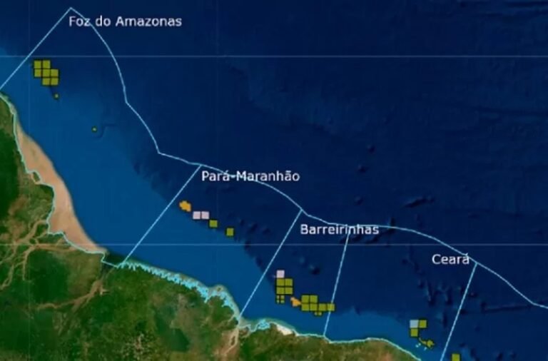 Mapa da Margem Equatorial, novo pré-sal que a Petrobras
