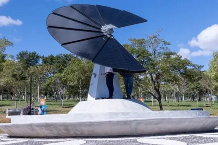 Flor Solar, feita no Parque das Nações Indígenas, localizado no bairro do Prosas, no Mato Grosso do Sul (Foto: Energisa/Divulgação)