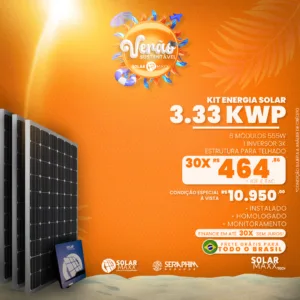 Kit Gerador Solar 410kWh/Mês