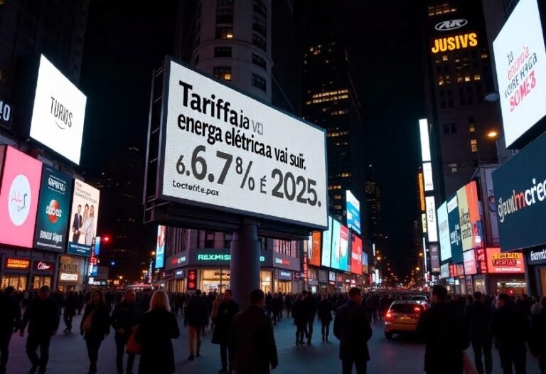 Tarifa de energia elétrica vai subir 4.67% em 2025