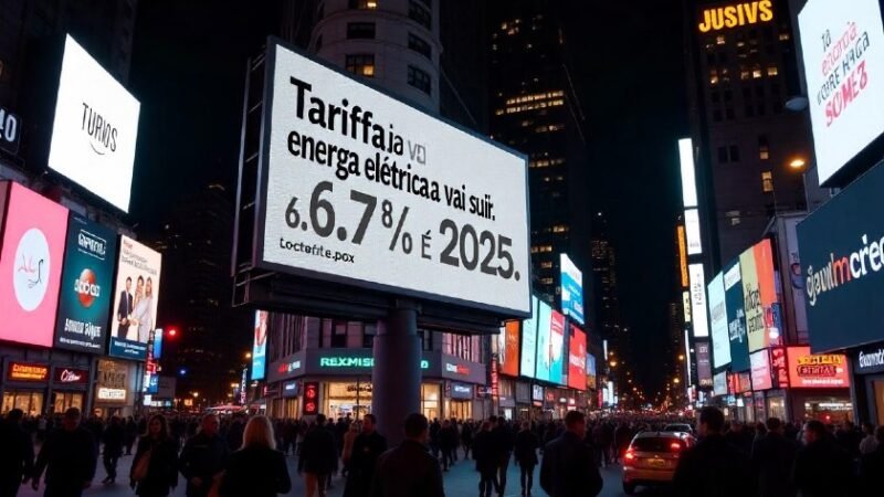 É oficial! Tarifa de energia elétrica vai subir 4.67% em 2025