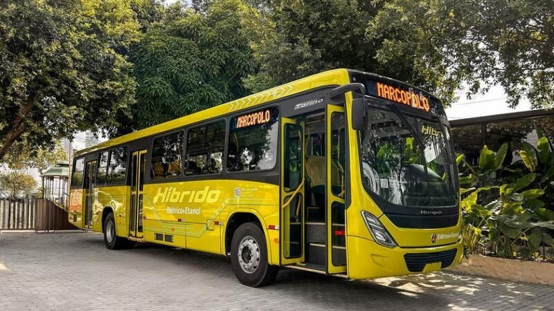 Marcopolo apresenta inédito protótipo de ônibus urbano híbrido etanol na COP30