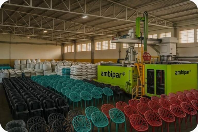 Economia circular em escala industrial: Ambipar produz 320 mil cadeiras recicladas