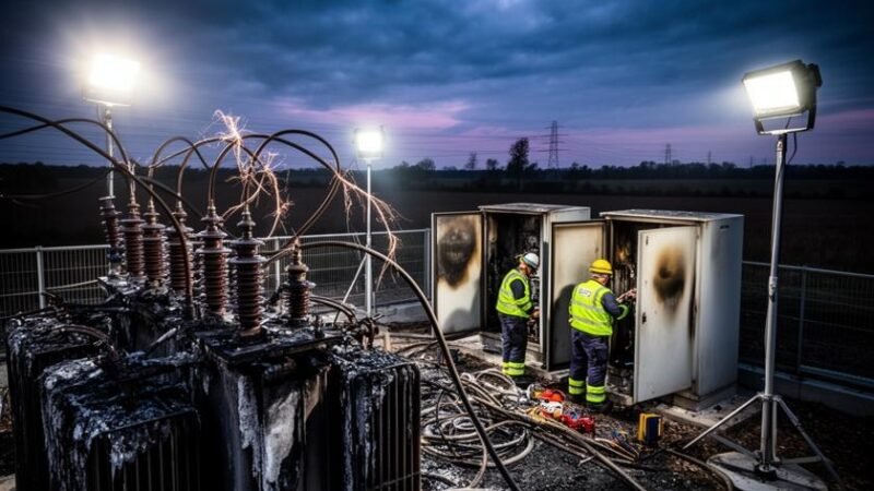 Celesc Mobiliza Força-Tarefa Após Incêndio em Subestação no Planalto Norte