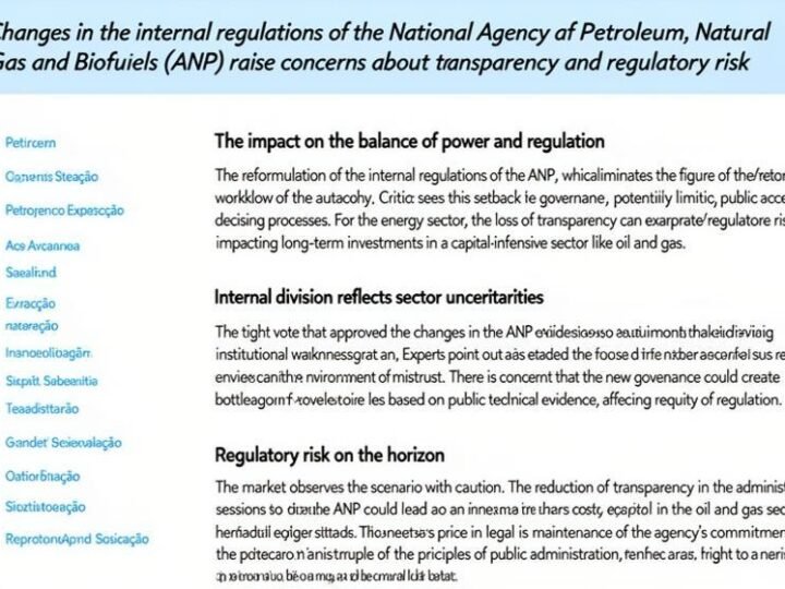 Mudança no regimento interno da ANP gera preocupações sobre transparência e risco regulatório