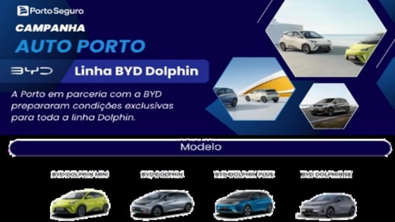 BYD e Porto Seguro lançam campanha de seguro fixo para todos os modelos da família Dolphin