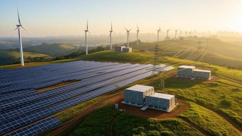 Energia renovável no Brasil pressiona por baterias e redes inteligentes