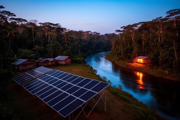 Microrrede solar com baterias leva energia ininterrupta a comunidades isoladas na Amazônia