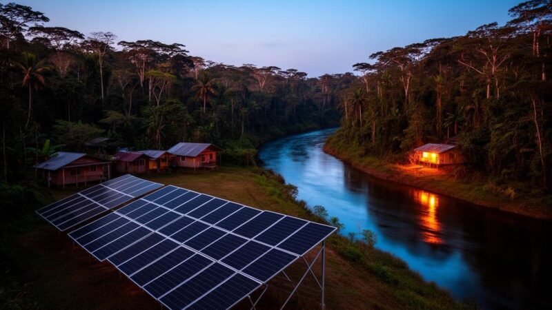 Microrrede solar com baterias leva energia ininterrupta a comunidades isoladas na Amazônia