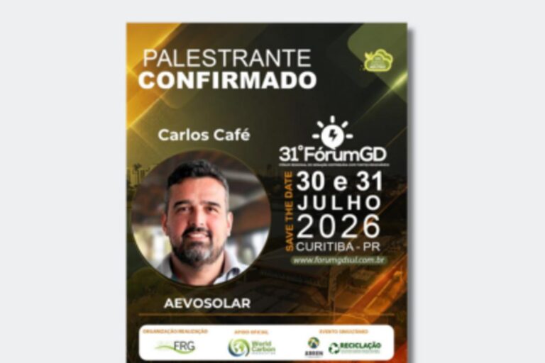 Carlos Café debaterá avanços em tecnologia e eficiência em sistemas de geração distribuída no sul.
