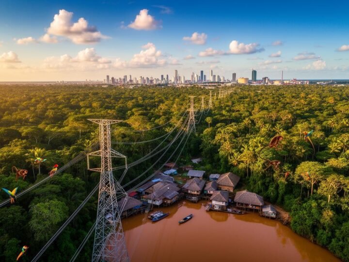Novas linhas de transmissão levam energia limpa a 60 mil habitantes no Pará Novas linhas de transmissão levam energia limpa a 60 mil habitantes no Pará