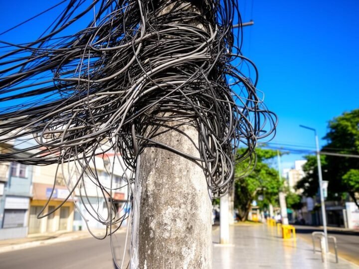 Projeto de Lei busca resolver emaranhado de problemas de cabos e postes nas ruas brasileiras