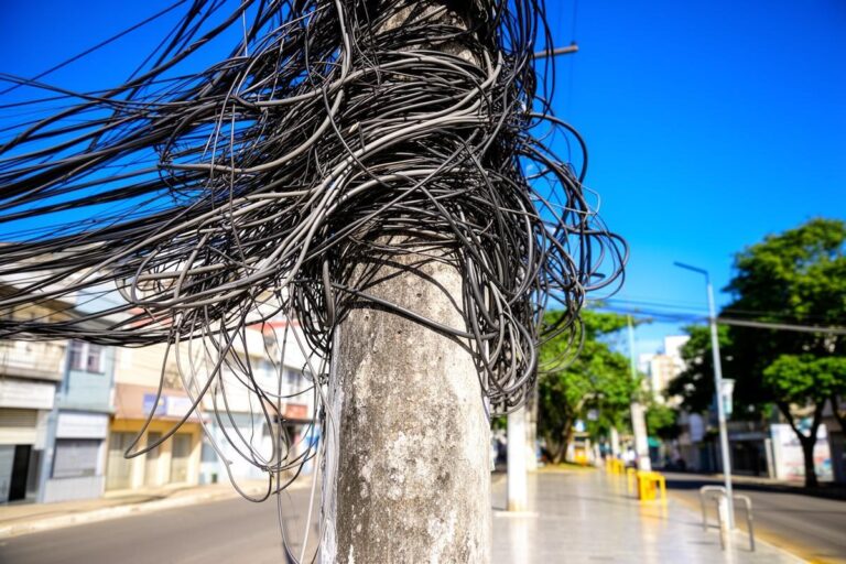 Projeto de Lei busca resolver emaranhado de problemas de cabos e postes nas ruas brasileiras