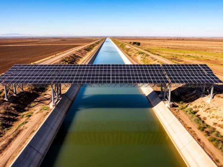 Cobertura solar em canais da Califórnia reduz perda de água em 70% Cobertura solar em canais da Califórnia reduz perda de água em 70%