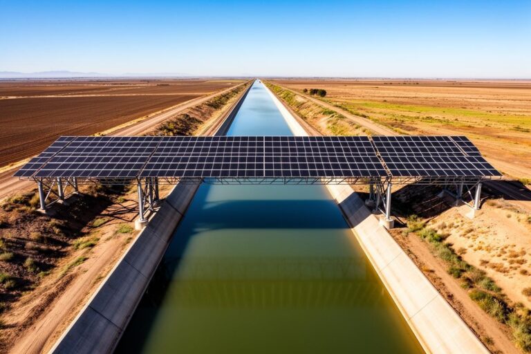 Cobertura solar em canais da Califórnia reduz perda de água em 70%