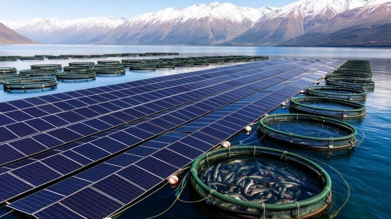 Energia solar flutuante reduz consumo de diesel em fazenda de salmão no Chile