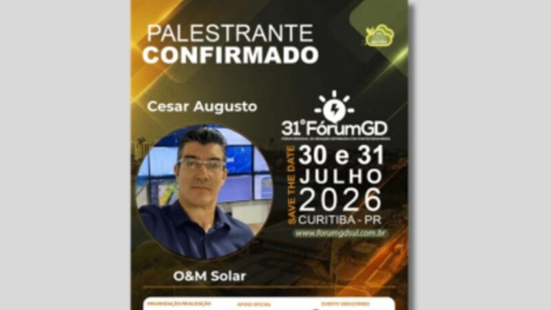 FórumGD Sul contará com Cesar Augusto em Painel de Estratégias para o Mercado Solar