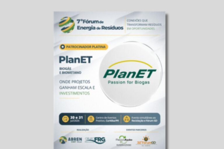 PlanET reforça compromisso com transição energética como Patrocinadora Platina do 7º Fórum de Energia de Resíduos em Curitiba