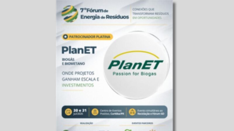 PlanET reforça compromisso com transição energética como Patrocinadora Platina do 7º Fórum de Energia de Resíduos em Curitiba