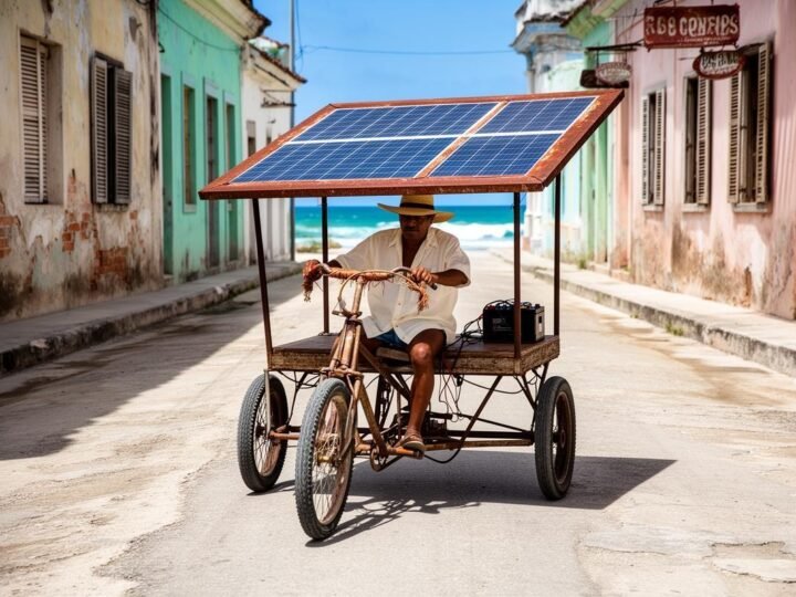 Triciclos solares viram alternativa vital contra crise de combustíveis em Cuba