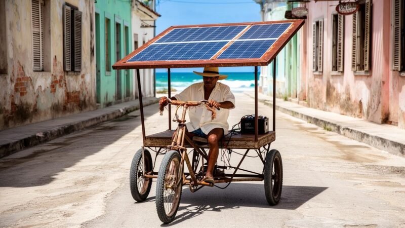 Triciclos solares viram alternativa vital contra crise de combustíveis em Cuba
