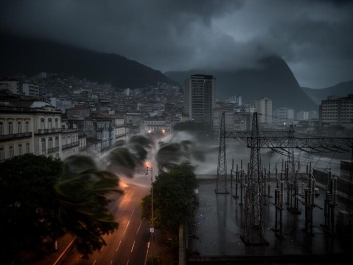 Ventania no Rio causa apagão em bairros e afeta 1.500 MW