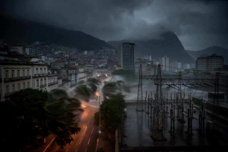 Ventania no Rio causa apagão em bairros e afeta 1.500 MW