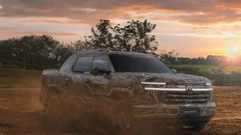Nova Volkswagen Amarok 2027 surge camuflada em Barretos