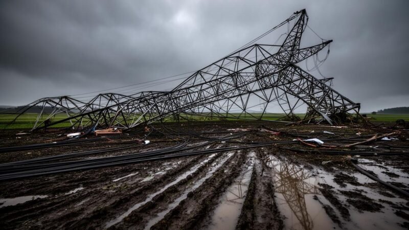 Ciclone causa colapso de torres de transmissão e deixa milhares sem energia no RS