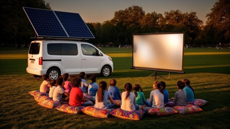 CineSolarzinho leva cinema solar gratuito às crianças em praças públicas