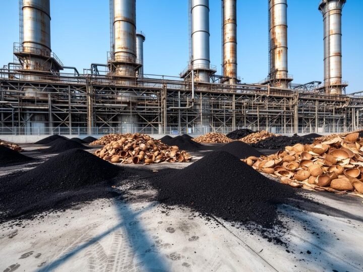 Diamante testa uso de biocarvão de casca de coco em termelétrica no Ceará