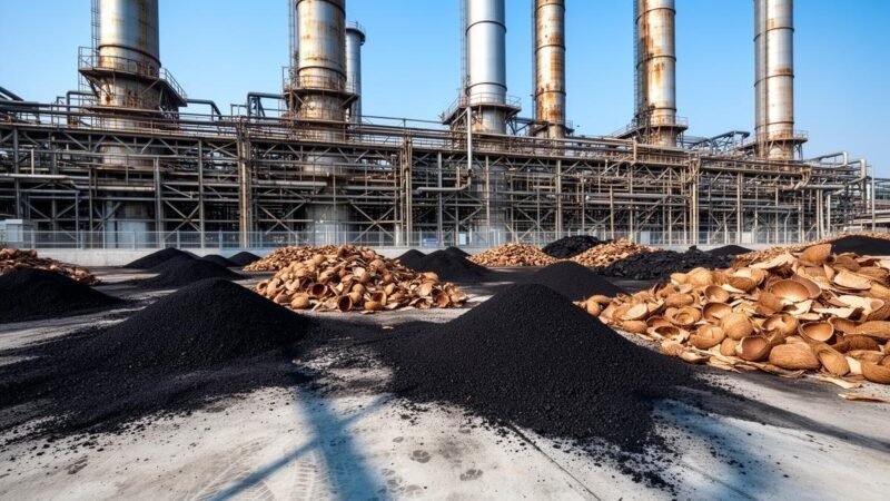 Diamante testa uso de biocarvão de casca de coco em termelétrica no Ceará
